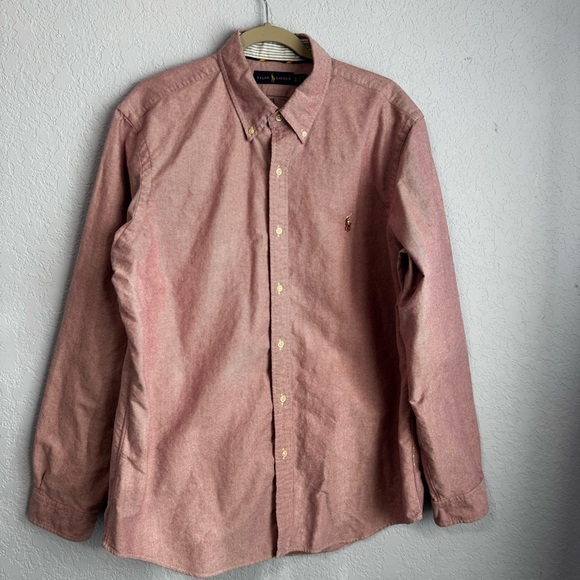 Polo Ralph Lauren Pink Classic-Fit Button Down Cotton Long Sleeve Oxford Shirt - Picture 1 of 9